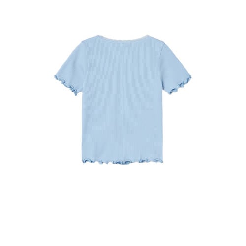 name it KIDS T-shirt NKFFRAKKI lichtblauw Meisjes Katoen Ronde hals Effen 116