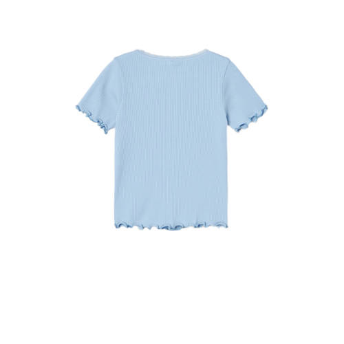 Name it KIDS T-shirt NKFFRAKKI lichtblauw Meisjes Biologisch katoen Ronde hals 122 128