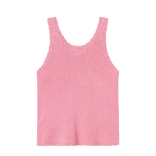 Name it KIDS ribgebreid singlet NKFFILISA felroze Trui Meisjes Viscose Ronde hals 122 128