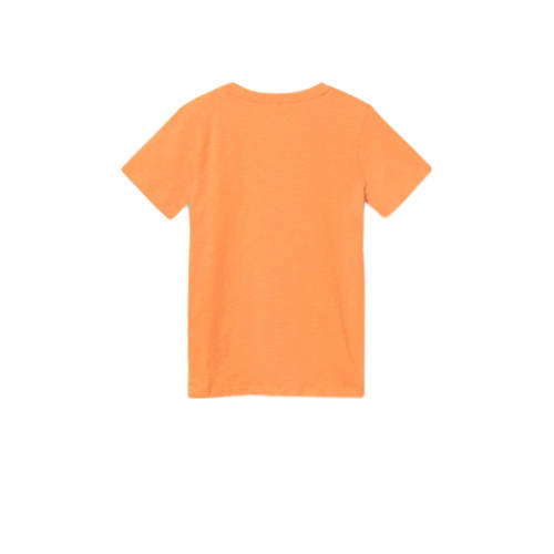 Name it KIDS T-shirt NKMZEFREDE met printopdruk oranje Jongens Katoen Ronde hals 122 128