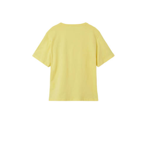 Name it KIDS T-shirt NKMVAGNO met printopdruk geel Jongens Katoen Ronde hals 122 128