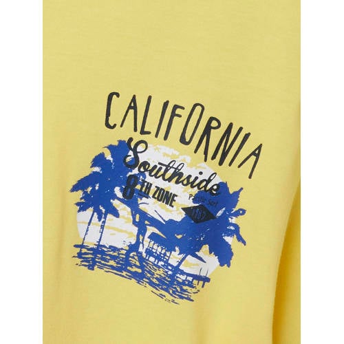 name it KIDS T-shirt NKMVAGNO met printopdruk geel Jongens Katoen Ronde hals 116
