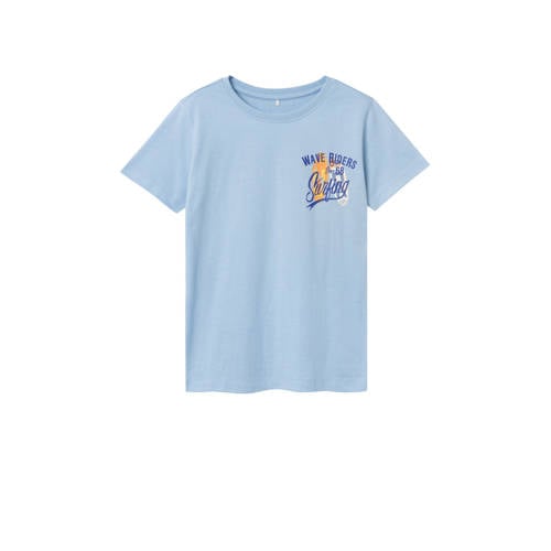 NAME IT KIDS T-shirt NKMVELIX met backprint lichtblauw Jongens Katoen Ronde hals