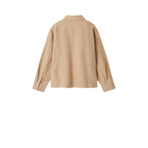 name it KIDS overhemd NKMFAHER lichtbruin Jongens Viscose Klassieke kraag 116