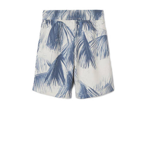name it KIDS casual short NKMFARVEL met all over print blauw ecru Korte broek Jongens Katoen 134