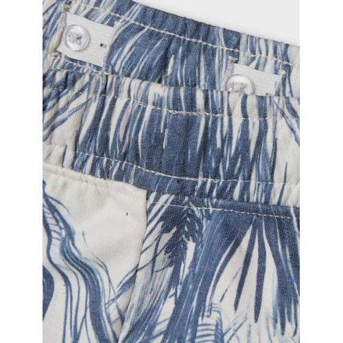 name it KIDS casual short NKMFARVEL met all over print blauw ecru Korte broek Jongens Katoen 134
