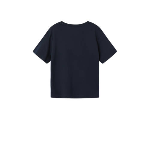 name it KIDS T-shirt NKMVAGNO met printopdruk donkerblauw Jongens Katoen Ronde hals 116