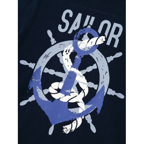 name it KIDS T-shirt NKMFALIKSEN met backprint donkerblauw Jongens Katoen Ronde hals 116