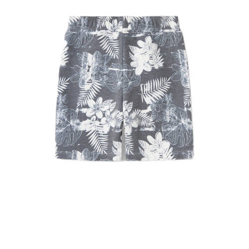 name it KIDS casual short NKMFARVEL met all over print donkerblauw wit Korte broek Jongens Katoen 128