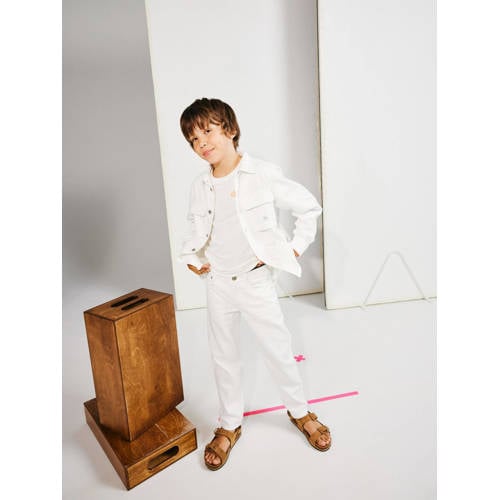 name it KIDS T-shirt NKMFADSER met backprint offwhite Wit Jongens Katoen Ronde hals 116