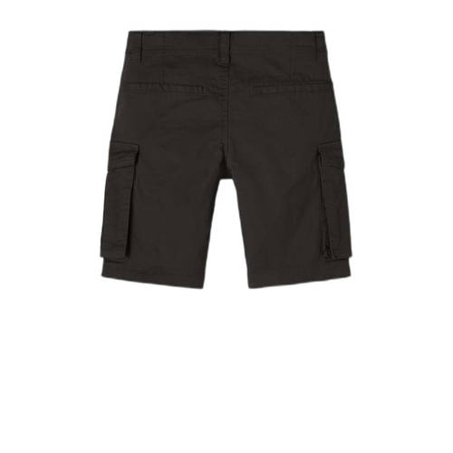 name it KIDS regular fit cargo short NKMRYAN zwart Korte broek Jongens Meisjes Stretchkatoen 122