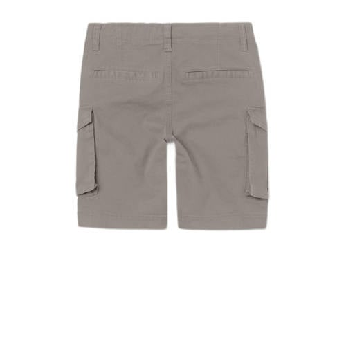 name it KIDS regular fit cargo short NKMRYAN grijs Korte broek Jongens Meisjes Stretchkatoen 128