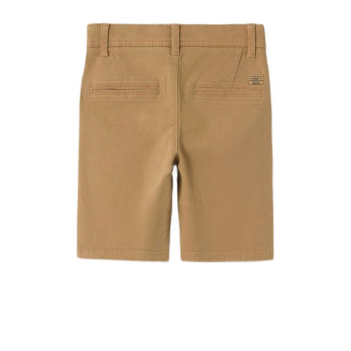 name it KIDS regular fit chino short NKMSILAS geelbruin Korte broek Jongens Meisjes Stretchkatoen 116