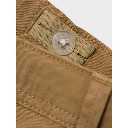 name it KIDS regular fit chino short NKMSILAS geelbruin Korte broek Jongens Meisjes Stretchkatoen 116