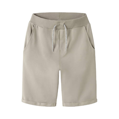 NAME IT KIDS sweatshort NKMVERMO grijszand Jongens Katoen Effen - maat 176 afbeelding