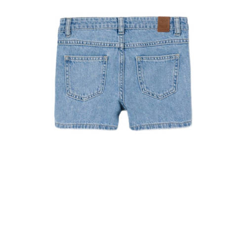 name it KIDS regular fit denim short NKFROSE met all over print light blue denim Korte broek Blauw Jongens Meisjes Stretchdenim 134