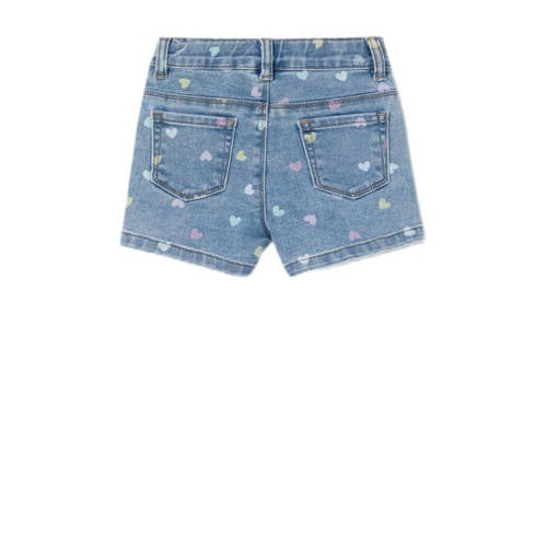 Name it MINI slim fit denim short NMFSALLI met hartjes medium blue denim Korte broek Blauw Stretchdenim 104