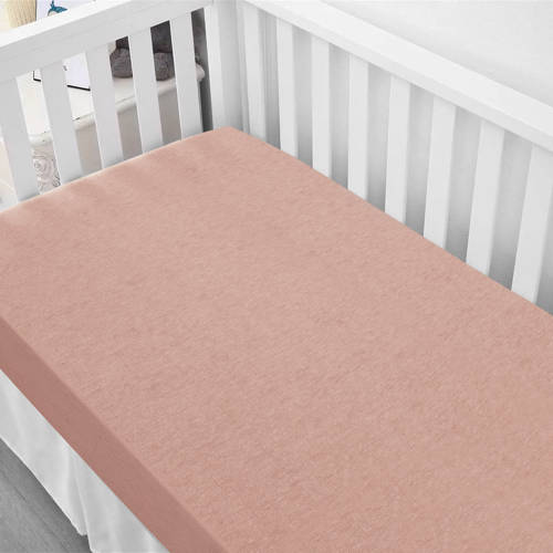 NOUS Kids ledikant hoeslaken jersey 60x120 roze Effen 60*120