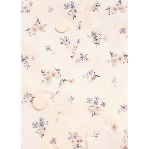 Mango Kids gebloemde zomerjas beige blauw oud roze Meisjes Polyester Capuchon 104