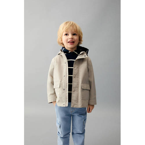 Mango Kids zomerjas beige Meisjes Polyamide Capuchon Effen 110