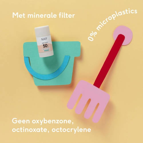 NAÏF Baby & Kids 0% parfum minerale zonnebrand stick factor 50 36 gr