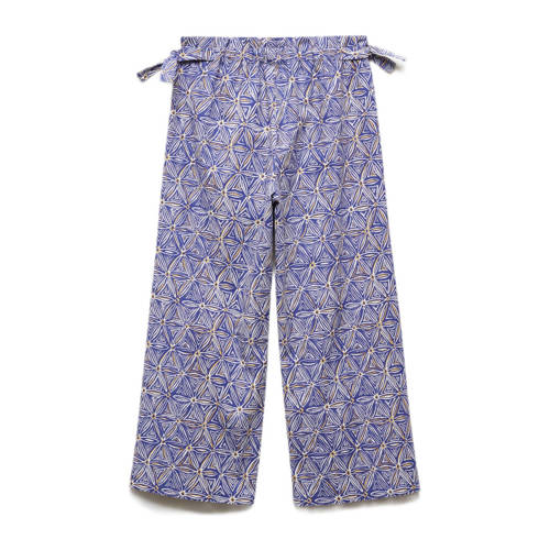 Mango Kids broek met all over print paars Meisjes Katoen All over print 140