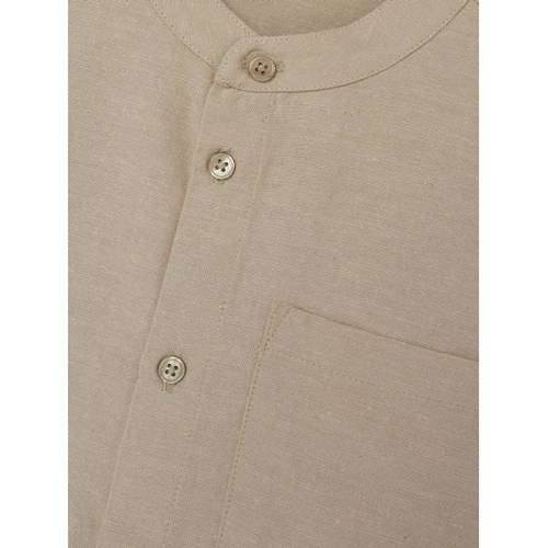 name it KIDS overhemd NKMFAHER beige Jongens Viscose Mao kraag Effen 116
