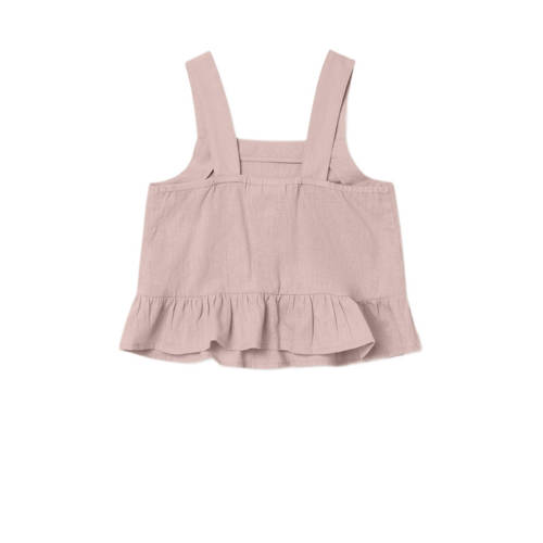 name it KIDS top NKFFALINNEN oudroze Meisjes Katoen Vierkante hals Effen 146 152
