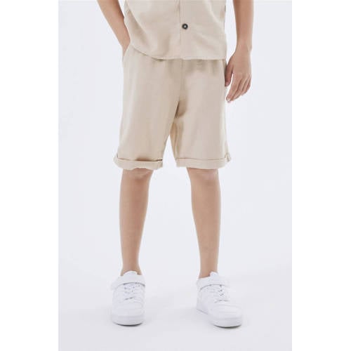 Name it KIDS casual short NKMFAHER beige Korte broek Jongens Viscose Effen 116