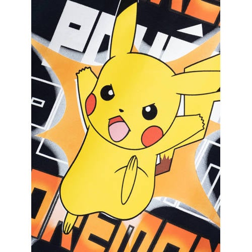 name it KIDS Pokemon T-shirt NKMMACI met printopdruk donkerblauw Jongens Stretchkatoen Ronde hals 116