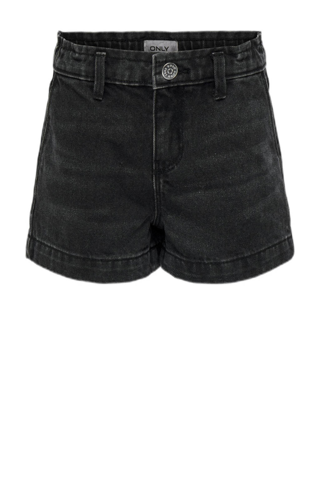 Black denim meisjes KIDS ONLY GIRL regular fit short van denim met rits- en knoopsluiting en effen