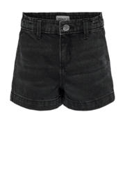 thumbnail: Black denim meisjes KIDS ONLY GIRL regular fit short van denim met rits- en knoopsluiting en effen