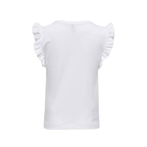Only KIDS GIRL top KOGFILIPPA wit Meisjes Katoen Ronde hals Effen 134 140