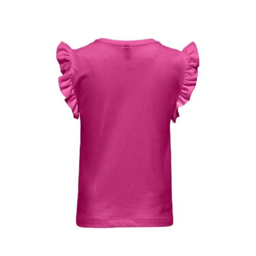 Only KIDS GIRL top KOGFILIPPA fuchsia Roze Meisjes Katoen Ronde hals Effen 158 164