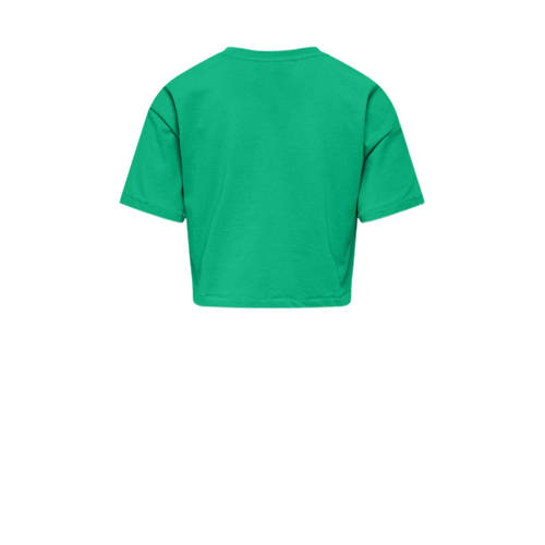 Only KIDS GIRL T-shirt KOGOLIVIA met tekst diep mintgroen Meisjes Katoen Ronde hals 134 140