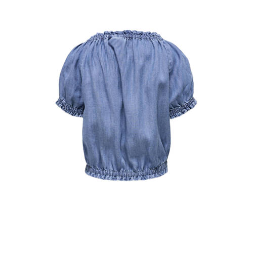 Only KIDS GIRL top KOGYOSHI medium blue denim Blauw Meisjes Katoen Ronde hals 140