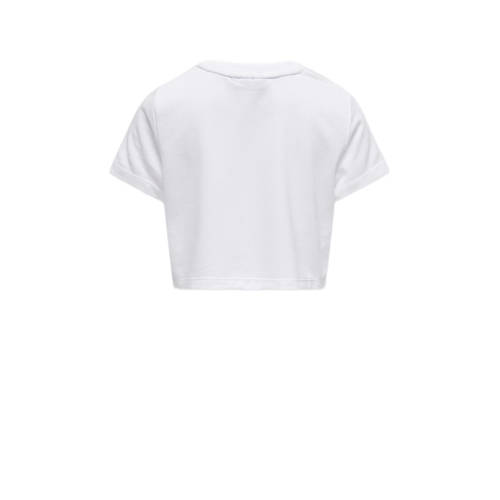 Only KIDS GIRL T-shirt KOGKARLA met printopdruk en 3D applicatie wit Meisjes Sweat Ronde hals 122 128