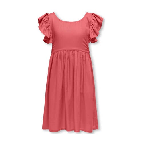 KIDS ONLY GIRL jurk KOGDOTTY koraalroze Meisjes Viscose Ronde hals Effen