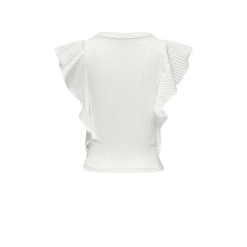 Only KIDS GIRL top KOGNELLA offwhite Wit Meisjes Polyester Ronde hals Effen 146 152