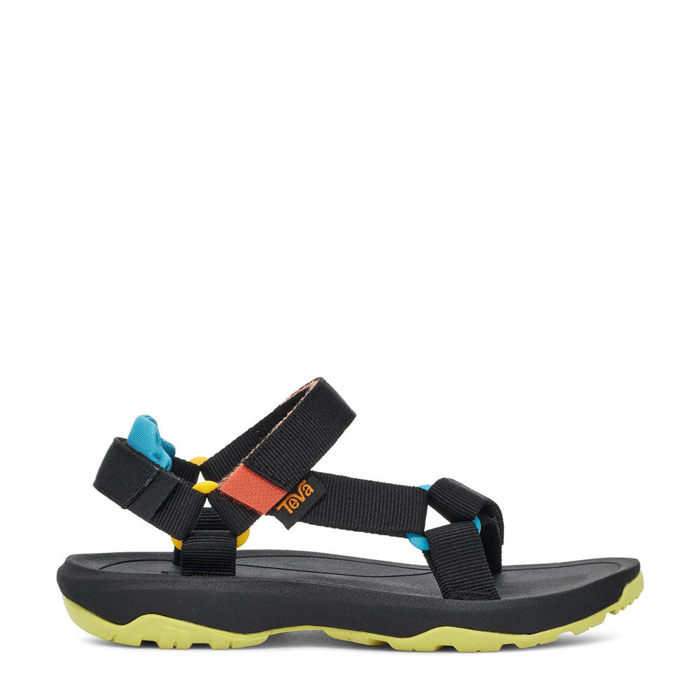 Zwart en multikleurige jongens Teva sandalen van textiel met klittenband