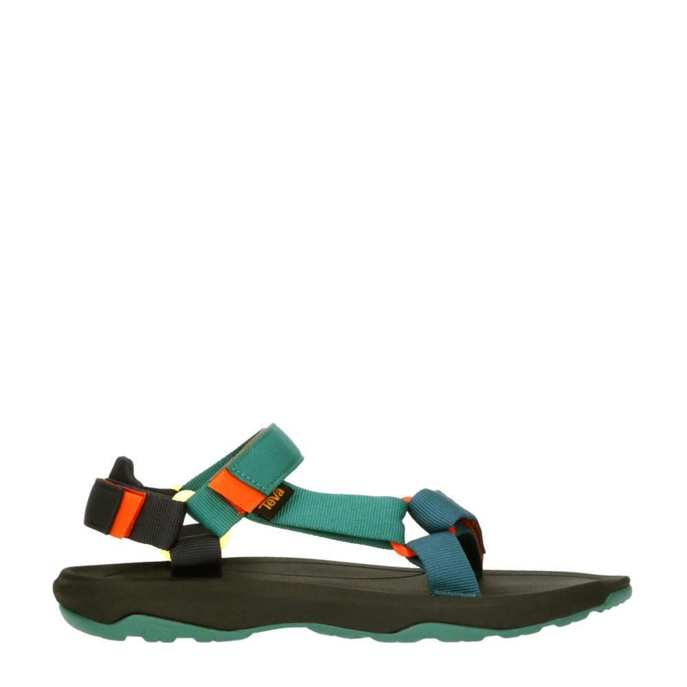 Groen, blauw en oranje jongens Teva Hurricane XLT 2 tiener sandalen van textiel met klittenband