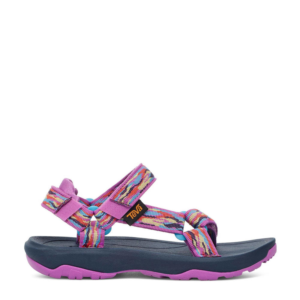 Paars en multikleurige meisjes Teva sandalen van textiel met klittenband