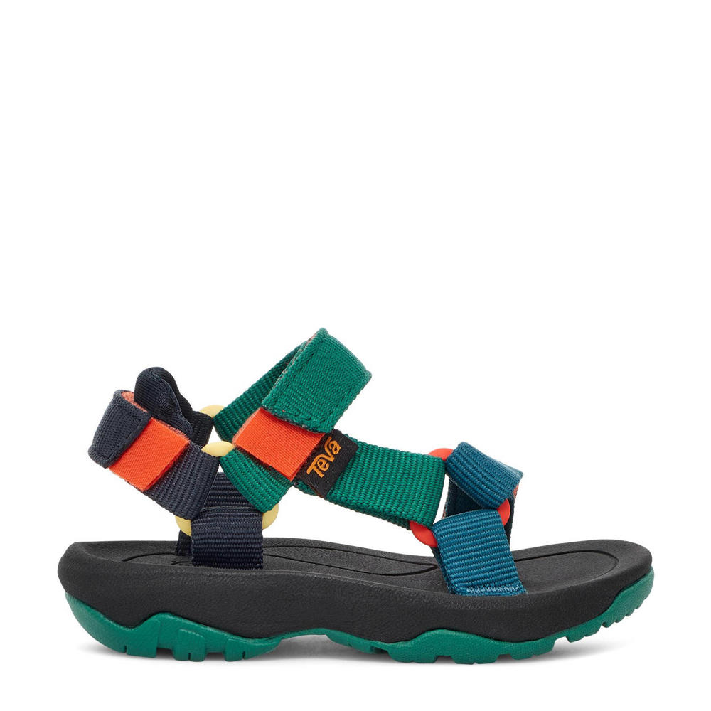 Groen, blauw en oranje jongens Teva sandalen van textiel met klittenband