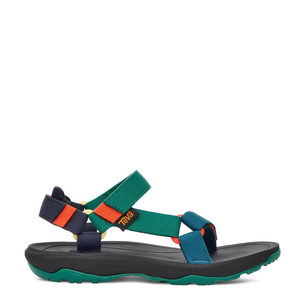Groen, blauw en oranje jongens Teva sandalen van textiel met klittenband