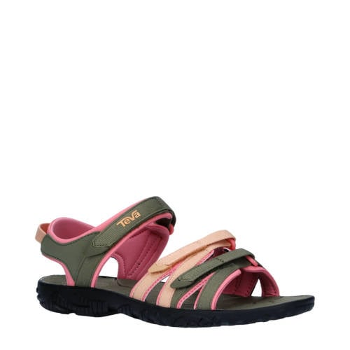 Teva Tirra sandalen olijfroen/zalm Groen Meisjes Textiel Meerkleurig - 36