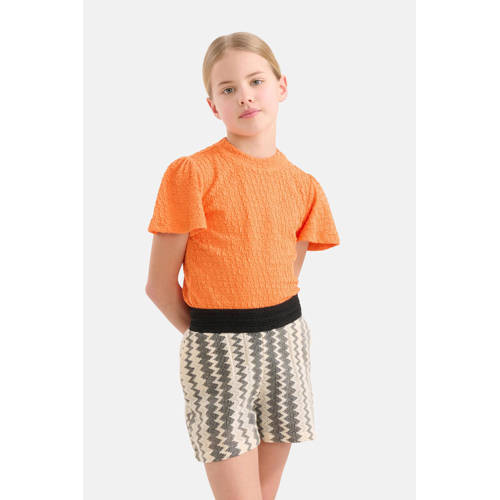 Shoeby T-shirt oranje Meisjes Viscose Ronde hals Effen 98 104