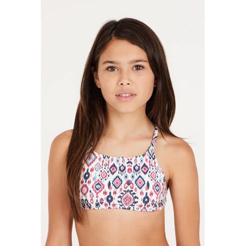 Protest crop bikini PRTINDRIA JR wit zwart Meisjes Polyester All over print 128