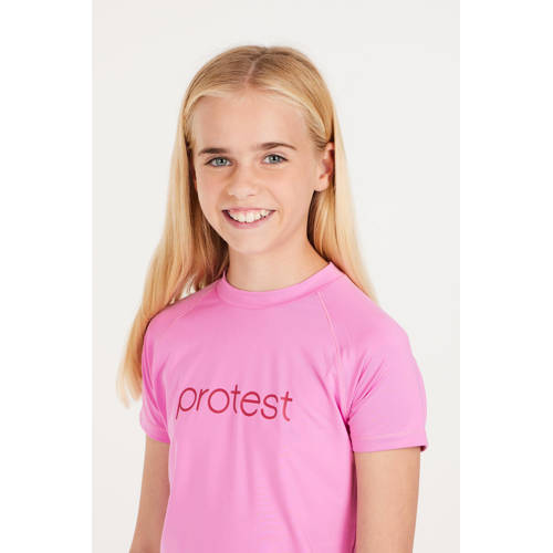 Protest UV T-shirt PRTSENNA JR roze UV shirt Meisjes Polyester Ronde hals 140