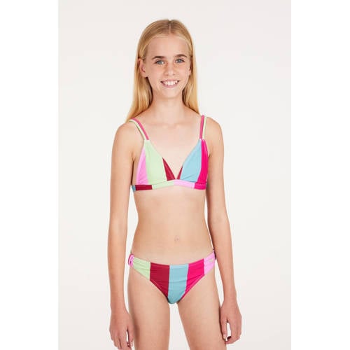 Protest triangel bikini PRTABBY JR roze blauw groen Meisjes Polyamide Streep 152