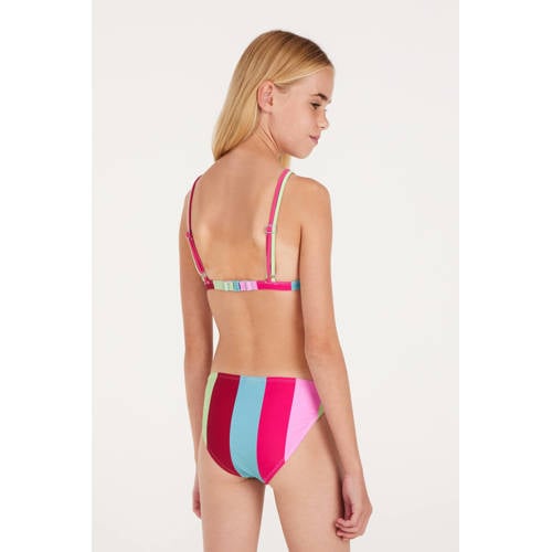 Protest triangel bikini PRTABBY JR roze blauw groen Meisjes Polyamide Streep 152